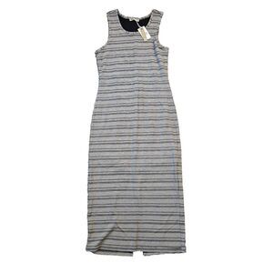 NWT Marine Layer Women's Lexi‎ Rib Daytime Midi Dress in Black White Stripe Sz S